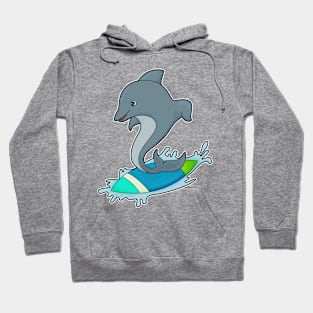 Dolpin as Surfer with Surfboard Hoodie